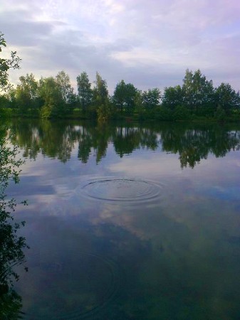 Sichtbare Schwingung im Wasser.